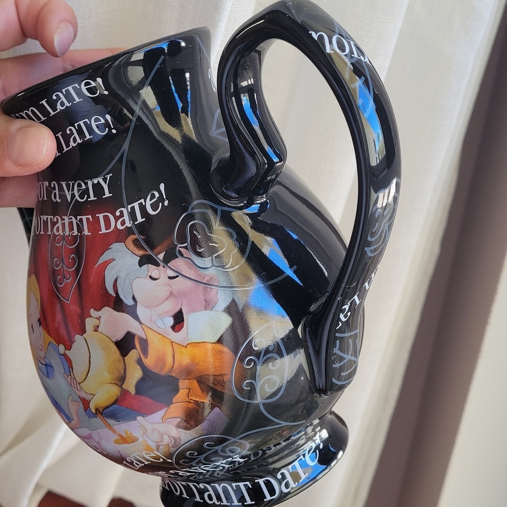 Disney Parks Alice in Wonderland Black Teapot "No Lid" Matching Teacups - Picture 14 of 14